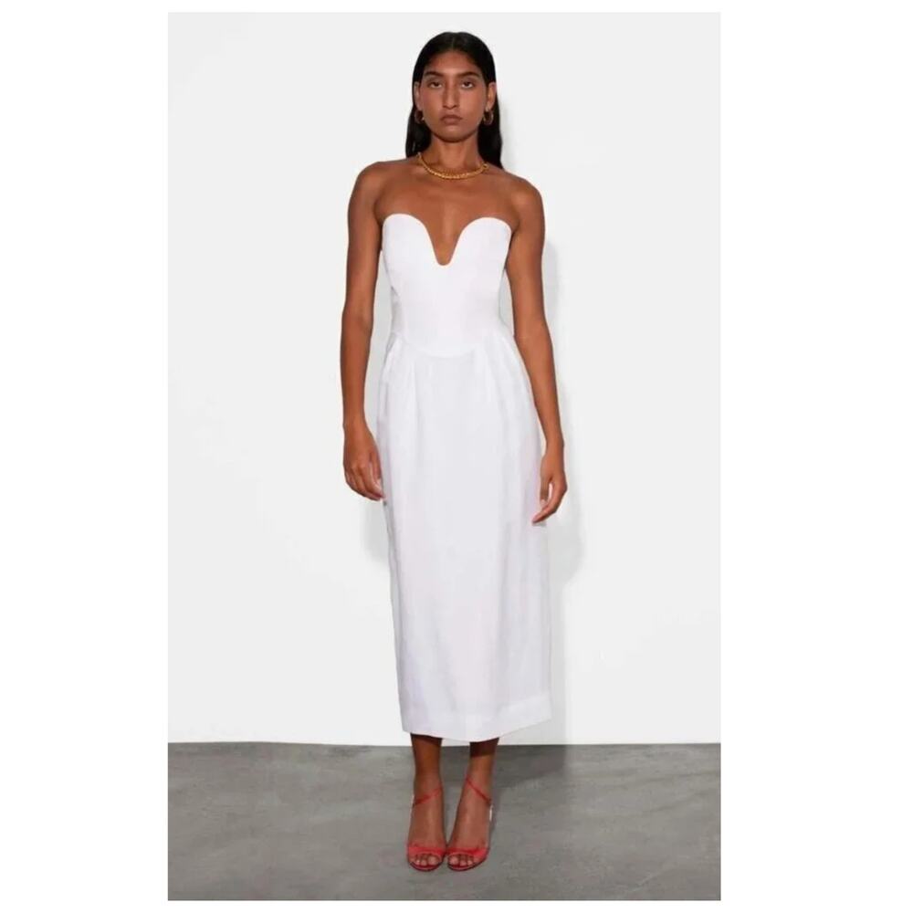 NWT Mara Hoffman Isla Strapless Midi Dress Size 2
